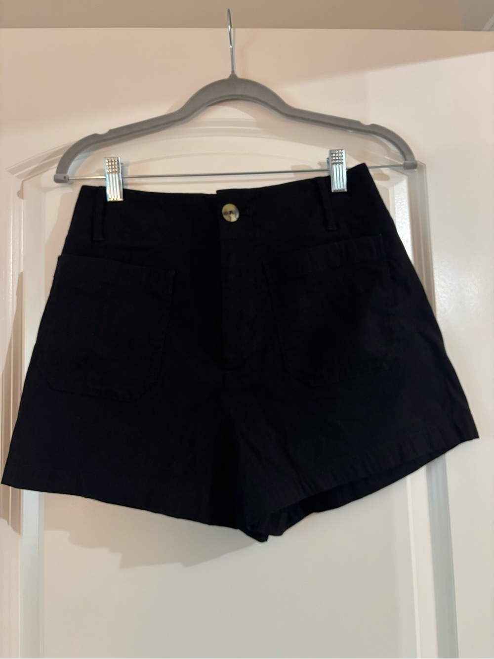 Black Maeve Anthropologie High-Rise Colette magic fabric Shorts